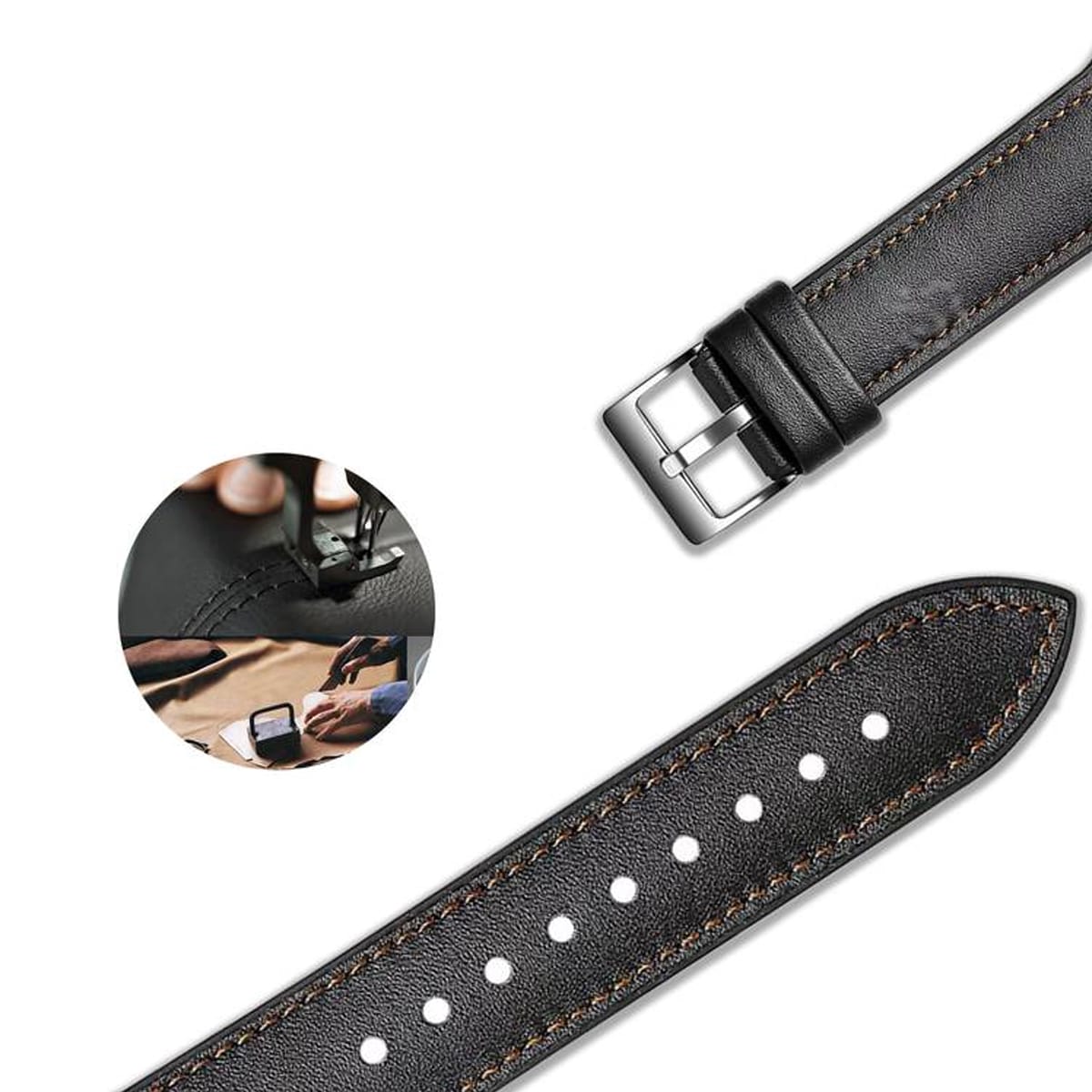بند اپل واچ مدل Green Leather Black مناسب برای Apple Watch 42mm/44mm